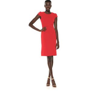 Betsey Johnson Stretch Crepe Midi Cap Sleeve